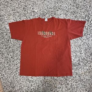 Yazbek Costa Maya Mexico T-Shirt Mens XL Orange Embroidery 00's Y2K Lizard